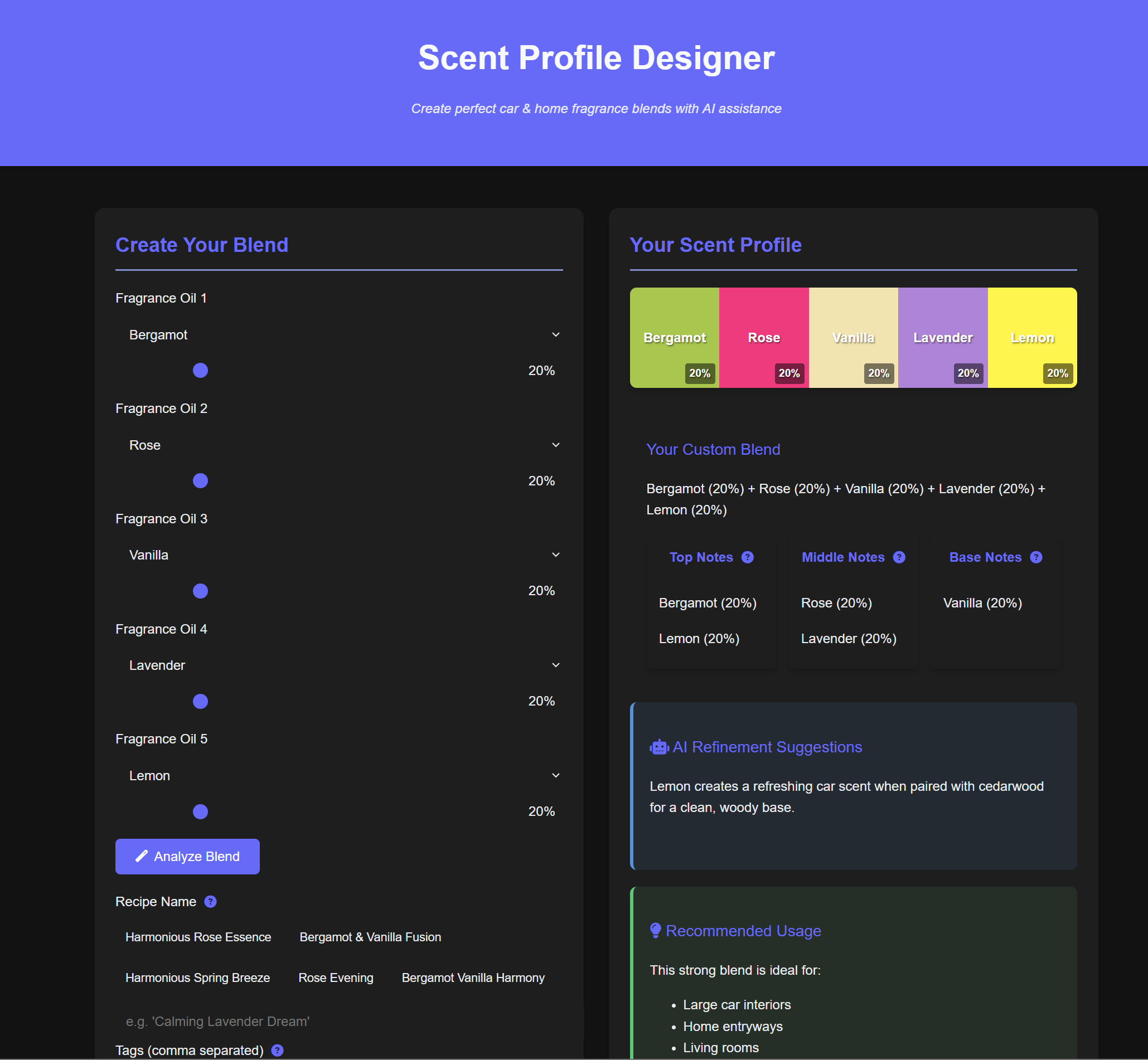 Scent Profile Designer