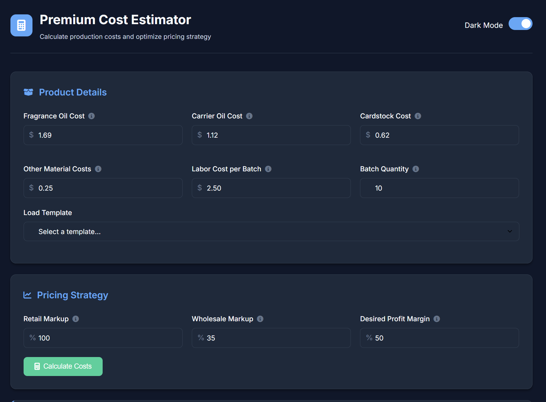 Premium Cost Estimator