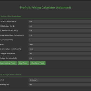 Profit & Pricing Calculator (Advanced)
